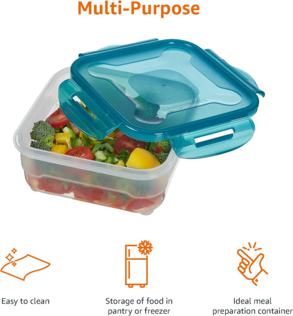 Air-Locked Leak-Proof, Stackable & Airtight Fridge/Freezer Containers with Lids - Image 2