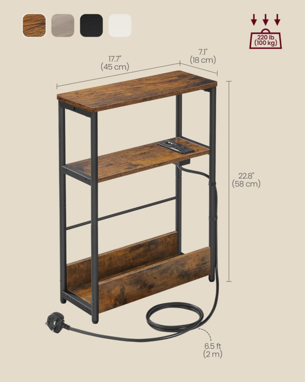 Slim Side Table with Charging Station - Image 5