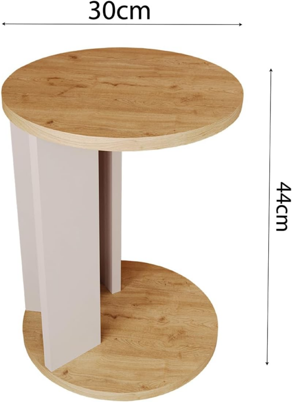 Small End Table - Modern Round Side Table in Warm Oak - Image 5