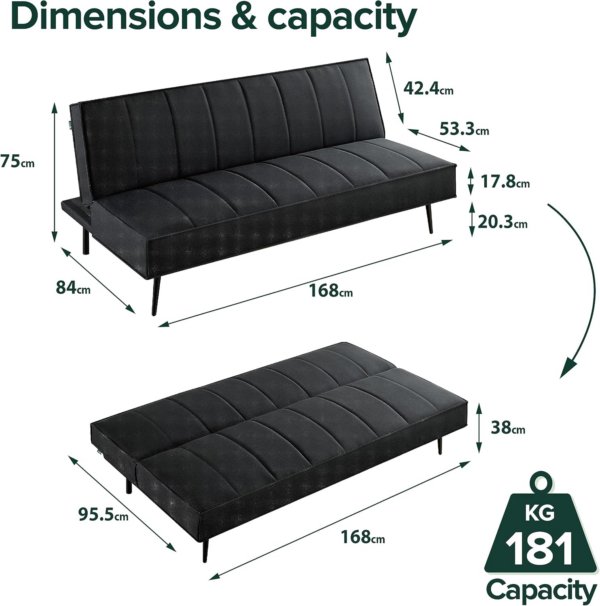 Sofa Bed 2-in-1 Folding Sofa Bed - Image 8