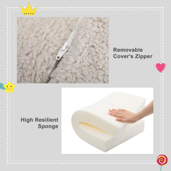 Kids Sofa Bed 2-in-1 Flip Out Cuddly Sherpa Toddler Couch Convertible Sofa - Image 2