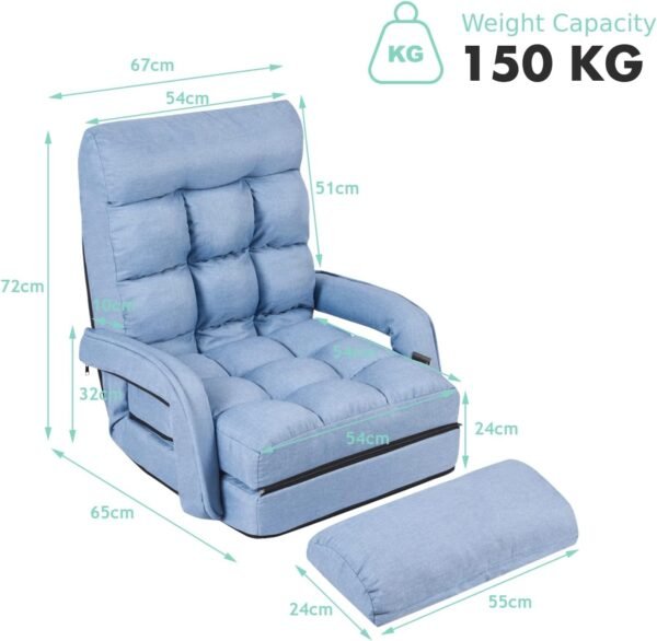 2-In-1 Folding Single Sofa Bed with Pillow - Image 7