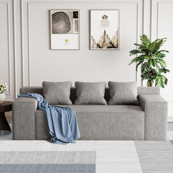 3 Seater Sofa, Sofa in A Box with 3 Couch Pillows - Image 2