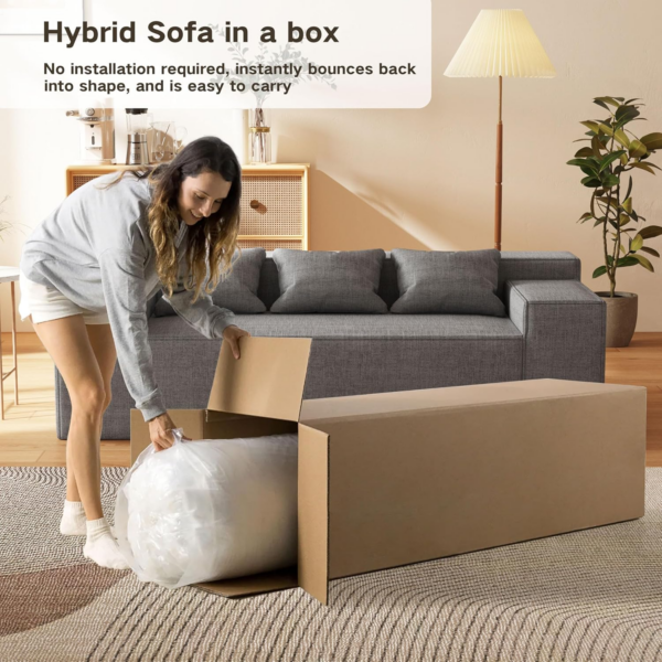 3 Seater Sofa, Sofa in A Box with 3 Couch Pillows - Image 3