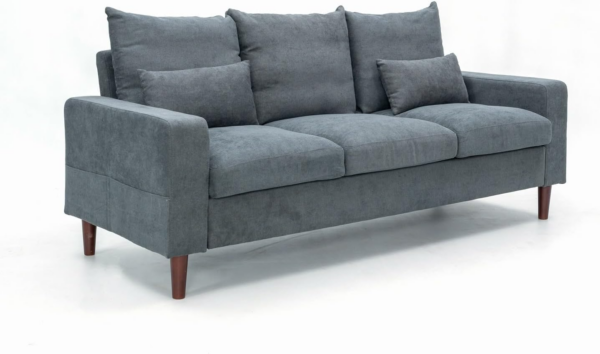 3 Seater and 2 Seater Sofas, Linen Fabric Couch - Image 4