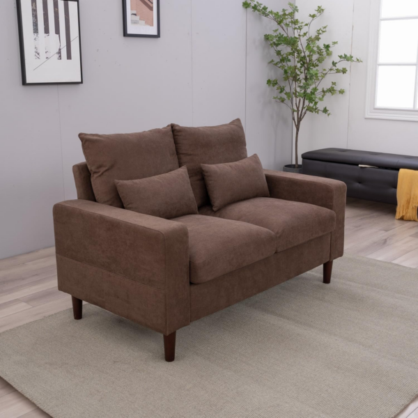3 Seater and 2 Seater Sofas, Linen Fabric Couch - Image 5