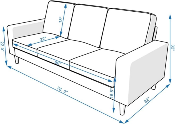 3 Seater and 2 Seater Sofas, Linen Fabric Couch - Image 2