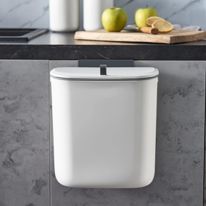 Kitchen Compost Bin, 9.5 Litre Hanging Trash Can with Lid