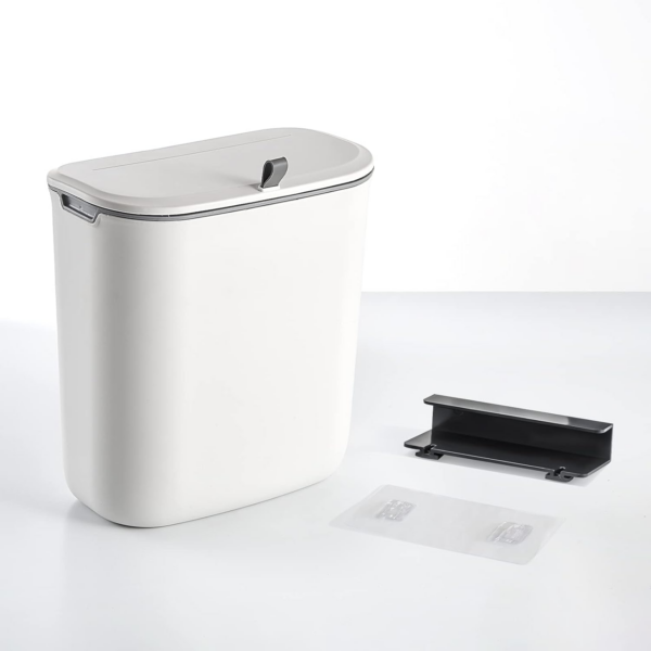 Kitchen Compost Bin, 9.5 Litre Hanging Trash Can with Lid - Image 7