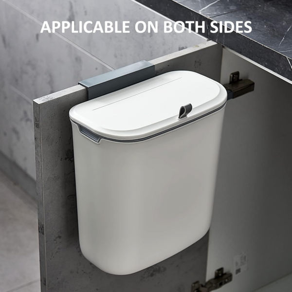 Kitchen Compost Bin, 9.5 Litre Hanging Trash Can with Lid - Image 2