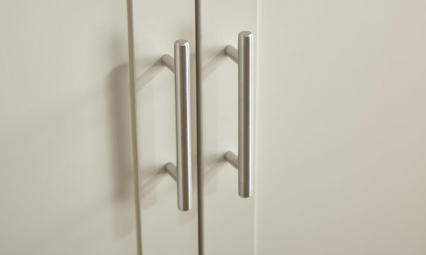 3 piece bedroom set - Wardrobe Chest of Drawers Bedside - Cream - Image 4