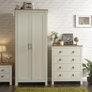 3 piece bedroom set - Wardrobe Chest of Drawers Bedside - Cream