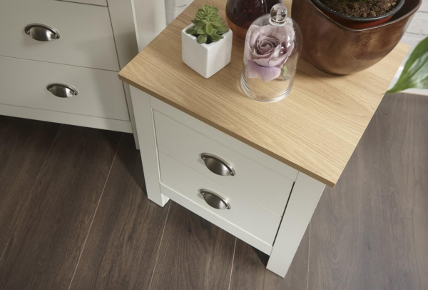 3 piece bedroom set - Wardrobe Chest of Drawers Bedside - Cream - Image 3