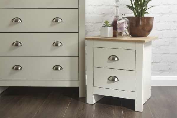 3 piece bedroom set - Wardrobe Chest of Drawers Bedside - Cream - Image 2