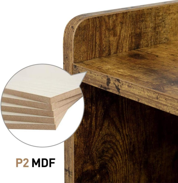 Bedside Table Set of 2 Industrial Nightstand Stackable End Table - Image 2