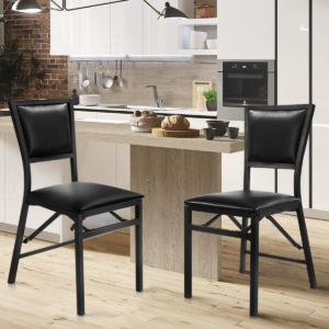 Set of 2/4 Padded Folding Chair, Metal Frame Counter Height Dining Chairs