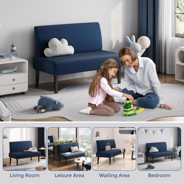 Small Sofa Fabric 2 Seater Loveseat Sofa Moder - Image 5