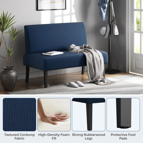 Small Sofa Fabric 2 Seater Loveseat Sofa Moder - Image 4