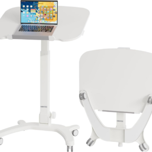 Foldable Board Computer Workstation with 4 Rolling Castors