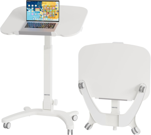 Foldable Board Computer Workstation with 4 Rolling Castors