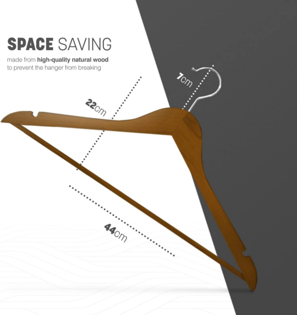 Strong Walnut Wood Wooden Coat Hangers - Image 7
