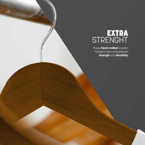 Strong Walnut Wood Wooden Coat Hangers - Image 4