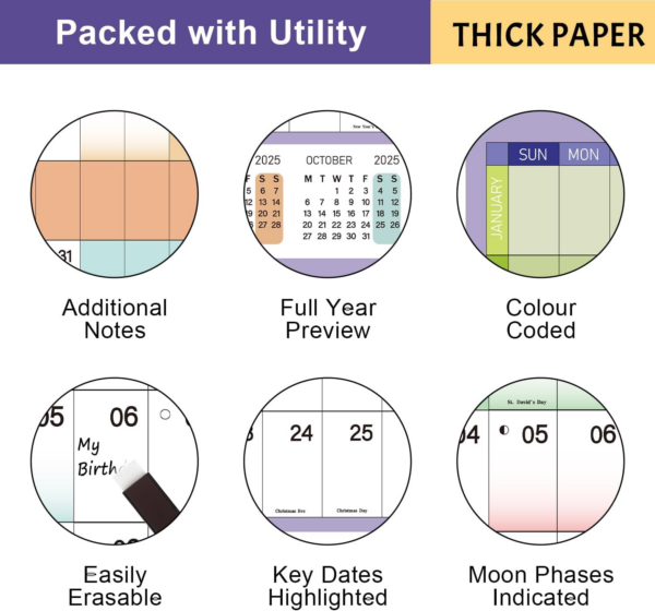 Wall Planners 2025,2025 Wall Calendar UK 2025 Wall Planner - Image 5