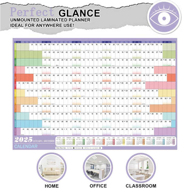 Wall Planners 2025,2025 Wall Calendar UK 2025 Wall Planner - Image 3