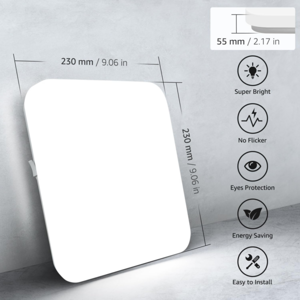 Ceiling Lights 24W, 2400lm Super Bright Square LED Ceiling Light - Image 2