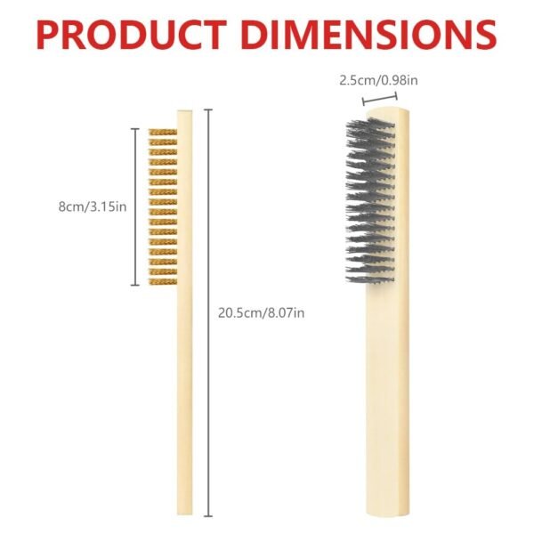 Set of 2 Wire Brush, Wooden Handle Universal Wirebrush - Image 7