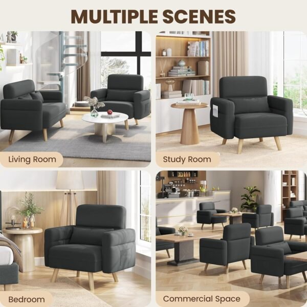 Small Sofa Modern Sofa Chair Fabric Armchair 75cm Settee Lounge - Image 2