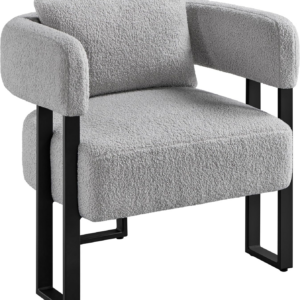 Tub Chair, Modern Boucle Fabric Vanity Chair