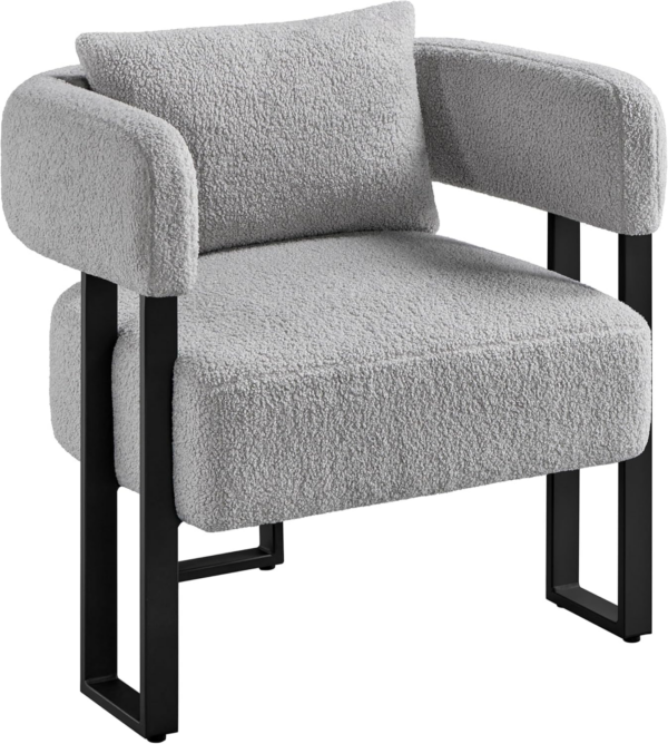 Tub Chair, Modern Boucle Fabric Vanity Chair