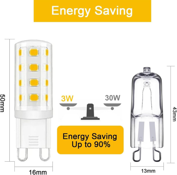 G9 LED Bulbs Warm White, 3W, 380LM, 3000K, Equivalent to 30W Halogen - Image 7