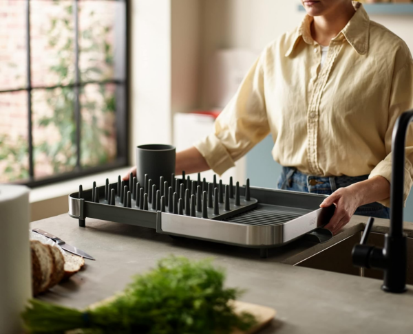 Expanding Dish Drainer Rack with Removable Cutlery Holder - Image 3