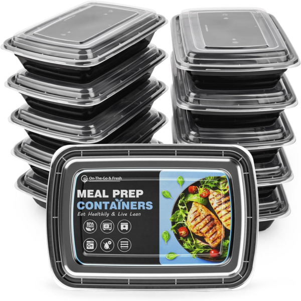 Meal Prep Containers 1 Compartment, BPA Free Reusable Food Prep Containers with Lids