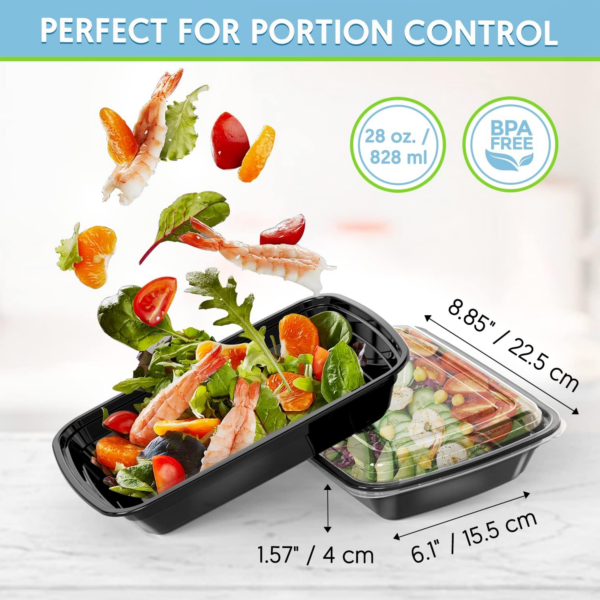 Meal Prep Containers 1 Compartment, BPA Free Reusable Food Prep Containers with Lids - Image 5