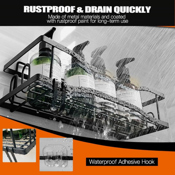 Shower Caddy, 7 Pack Bathroom Shelf No Drill Shower Shelves Rustproof Bathroom Organiser - Image 7