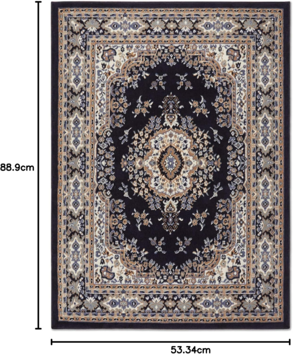 Premium Sakarya Area Rug, Navy Blue/Brown, 21"x35" Rectangle - Image 6