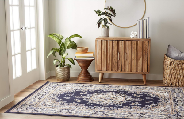 Premium Sakarya Area Rug, Navy Blue/Brown, 21"x35" Rectangle - Image 4