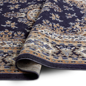 Premium Sakarya Area Rug, Navy Blue/Brown, 21"x35" Rectangle