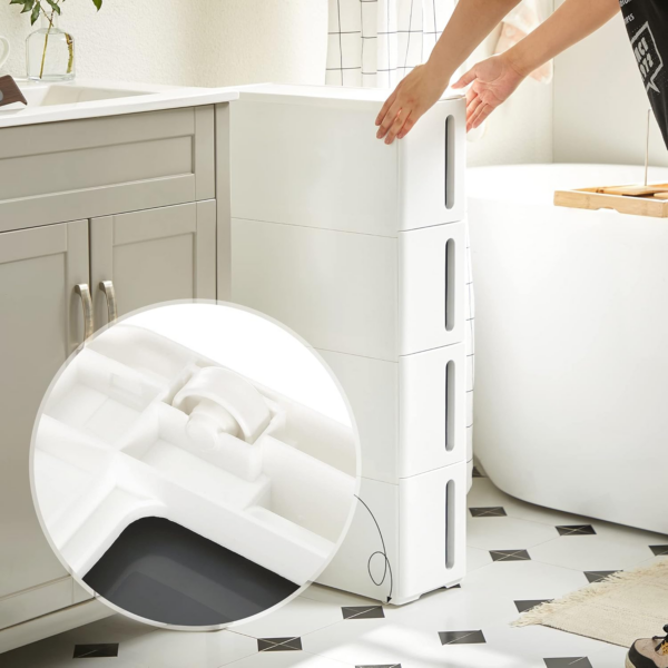 Storage Tower on Wheels, Narrow Kitchen Column - Image 3