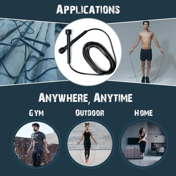 Adjustable Skipping rope adult for men, women and kids | speed jumping rope with non slip handle for Home Exercise - Image 4