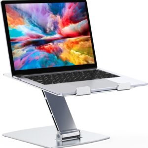 Laptop Stand Adjustable Height, Ergonomic Air-Ventilated Laptop Riser Holder for Desk
