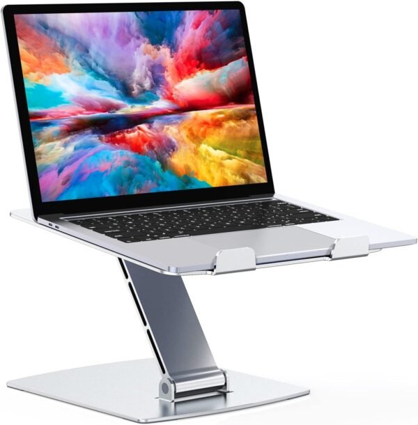 Laptop Stand Adjustable Height, Ergonomic Air-Ventilated Laptop Riser Holder for Desk