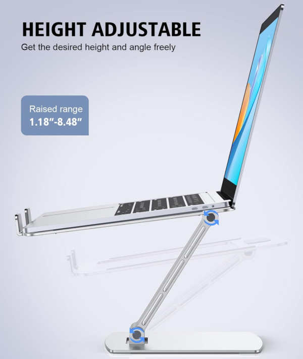 Laptop Stand Adjustable Height, Ergonomic Air-Ventilated Laptop Riser Holder for Desk - Image 7
