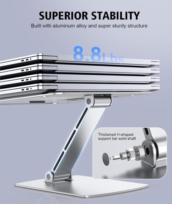 Laptop Stand Adjustable Height, Ergonomic Air-Ventilated Laptop Riser Holder for Desk - Image 6
