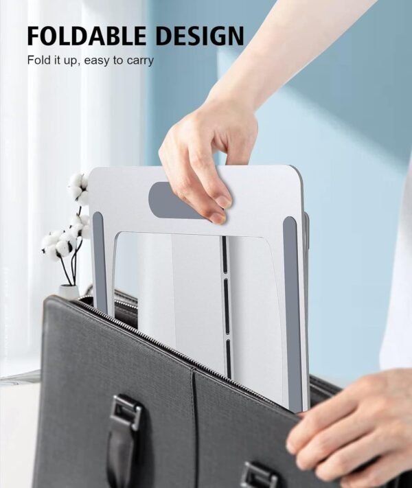 Laptop Stand Adjustable Height, Ergonomic Air-Ventilated Laptop Riser Holder for Desk - Image 5