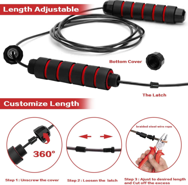 Jumping Rope Adjustable For Men Women Kids - Jump Rope For Exercise Fat burning Workout Home or Gym personal Training Rope - Image 6