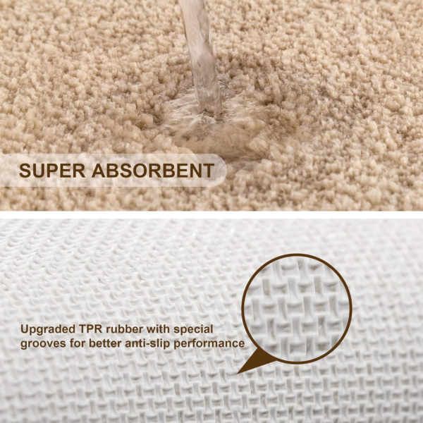 Non Slip Bath Mat Thickened Bath Rug for Bathroom Absorbent Ultra Soft Bathroom Mat Rug - Image 3
